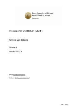Investment Fund Return (MMIF) Online Validations