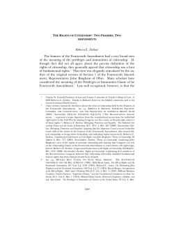 The Rights of Citizenship: Two Framers, Two Amendments