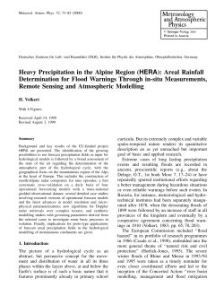 Heavy Precipitation in the Alpine Region (HERA): Areal
