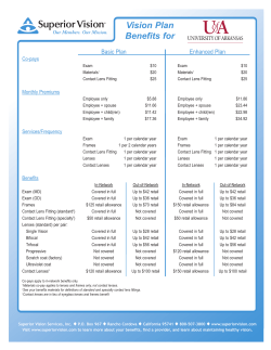 Superior Vision Benefit Comparison Summary