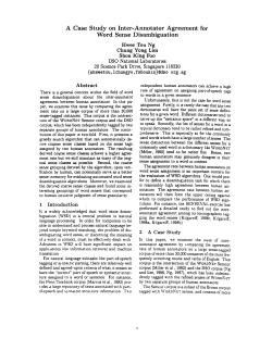 A Case Study on Inter-Annotator Agreement for Word Sense