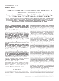 comparing the validity of five participation instruments in persons