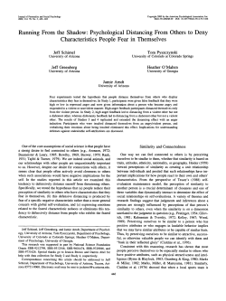 Running From the Shadow: Psychological