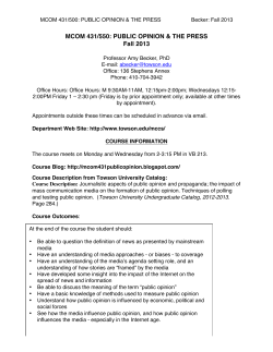 Public Opinion and the Press