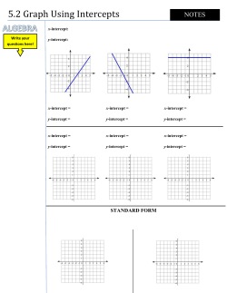 5.2 Graph Using Intercepts