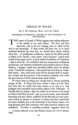 gerald of wales. - Manchester eScholar
