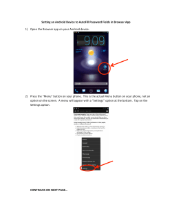 Setting an Android Device to AutoFill Password Fields in
