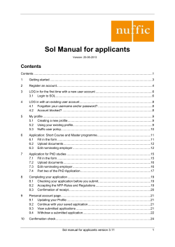 SOL manual for applicants