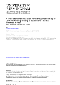 University of Birmingham A finite element simulation for orthogonal