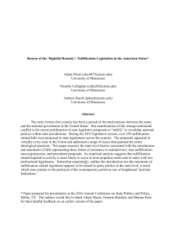 Return of the `Rightful Remedy`: Nullification Legislation in the