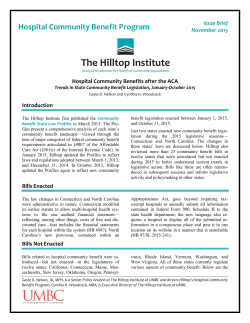 Trends in State Community Benefit Legislation