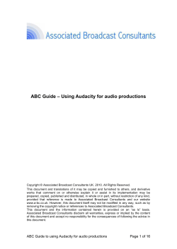 Audacity Introduction pdf - Associated Broadcast Consultants