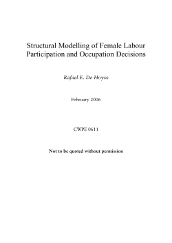 Structural Modelling of Female Labour Participation and Occupation