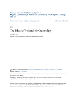 The Ethics of Melancholy Citizenship