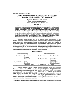 CHEMICAL HYBRIDIZING AGENTS (CHA)