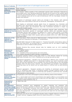 Name of indicator 2.2 Accumulated cover of submerged vascular