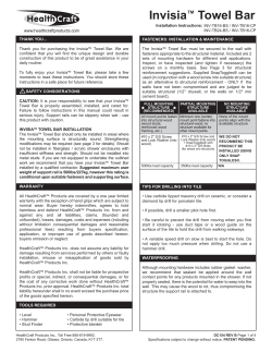 Instructions, Invisia Towel Bar