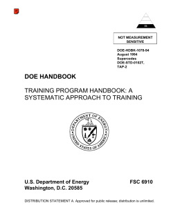 DOE Handbook Training Program Handbook