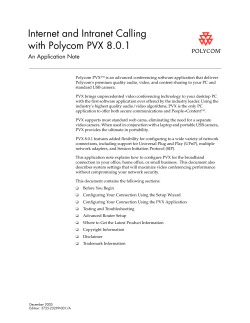 Internet and Intranet Calling with Polycom PVX
