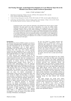 Just passing through: Archaeological investigations