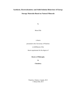 Synthesis, Electrochemistry and Solid-Solution