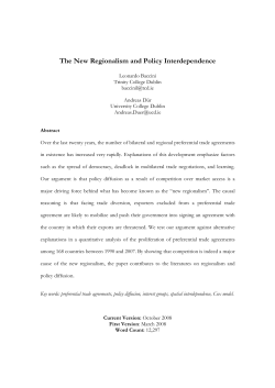The New Regionalism and Policy Interdependence