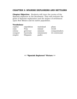 chapter 3: spanish explorers and settlers