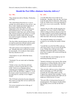 Should the Post Office eliminate Saturday delivery?