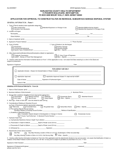 Application For Permit to Construct / Alter an