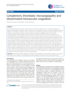 Complement, thrombotic microangiopathy and disseminated