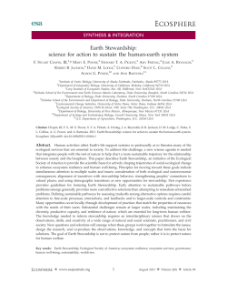 Earth Stewardship: science for action to sustain the human