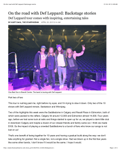 On the road with Def Leppard: Backstage stories