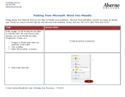 Pasting from Microsoft Word into Moodle