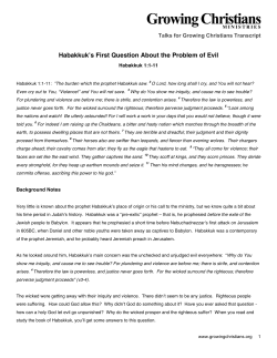 Habakkuk`s First Question About the Problem of Evil