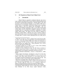 SEC Regulation of Mutual Funds` Illiquid Assets