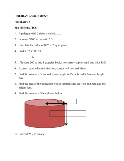 HOLIDAY ASSIGNMENT PRIMARY 5 MATHEMATICS 1. A polygon