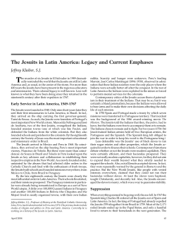 The Jesuits in Latin America: Legacy and Current Emphases