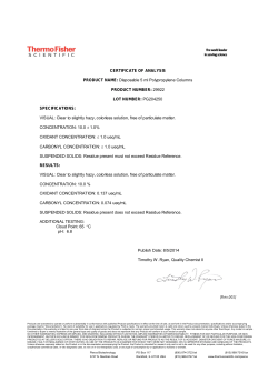 CERTIFICATE OF ANALYSIS PRODUCT NAME: Disposable 5 ml