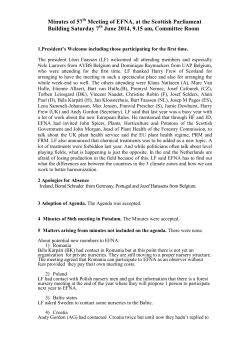 Minutes of 56th Meeting of EFNA Relexa Schlosshotel Cecilienhof