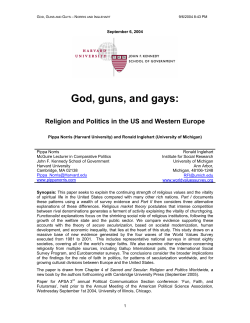God, guns, and gays - Harvard Kennedy School