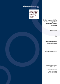 Review of potential for carbon savings from residential energy