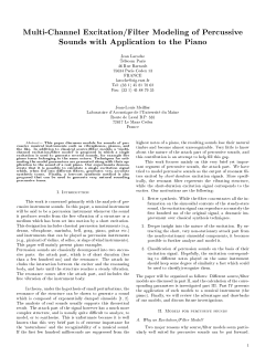 Multi-Channel Excitation/Filter Modeling of Percussive Sounds with