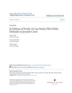 In Defense of Youth: A Case Study of the Public Defender in