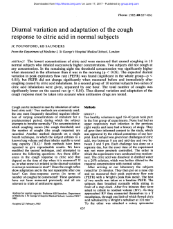 Diurnal variation and adaptation of the cough response to