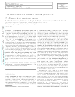 Arc statistics with realistic cluster potentials. IV. Clusters in different