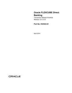 Oracle FLEXCUBE Direct Banking Transaction Release Workflow