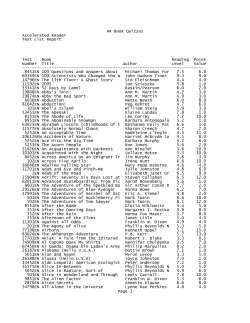 AR Book Quizzes - Notepad