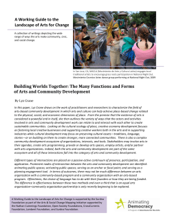 The Many Functions and Forms of Arts and Community