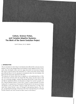 Culture, Science Fiction, and Complex Adaptive Systems: The Work