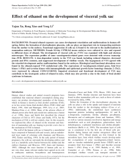 Effect of ethanol on the development of visceral